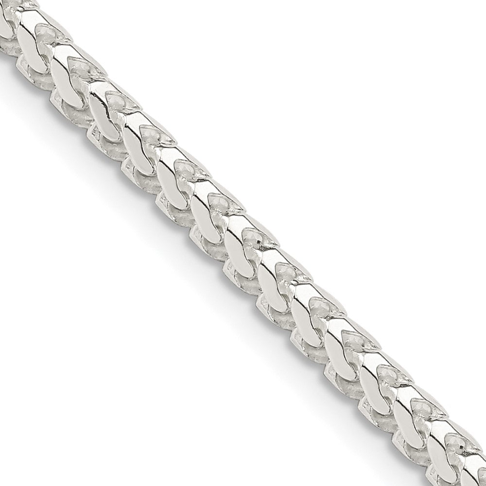 22 Inch Sterling Silver 3.1mm D/C Square Franco Chain Necklace