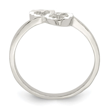 Sterling Silver Diamond Cut Heart Ring (Size 7 Only)