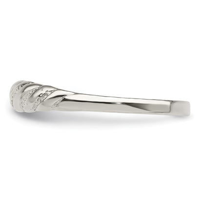 Sterling Silver Diamond Cut Twisted Ring