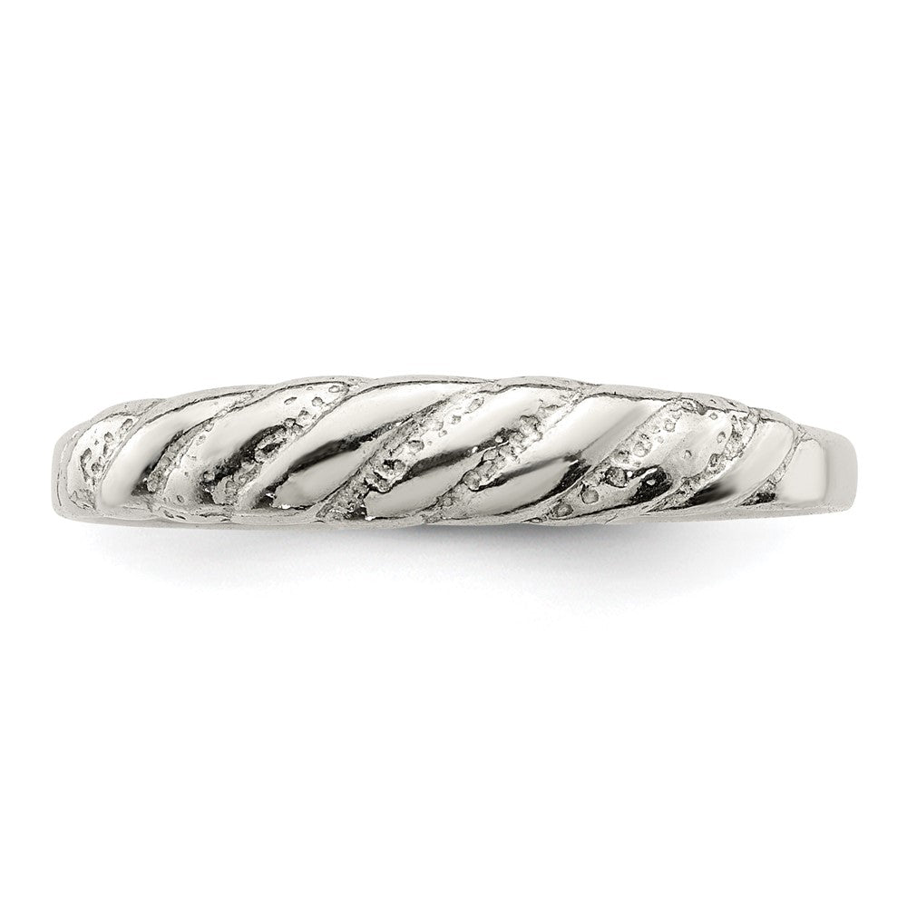 Sterling Silver Diamond Cut Twisted Ring