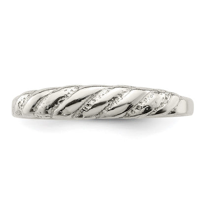 Sterling Silver Diamond Cut Twisted Ring