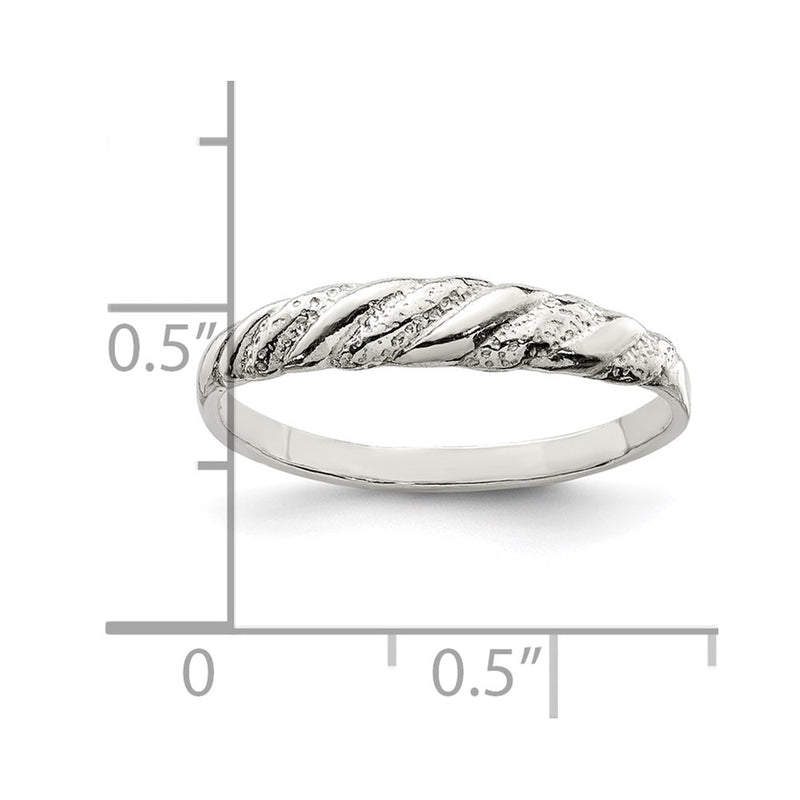 Sterling Silver Diamond Cut Twisted Ring