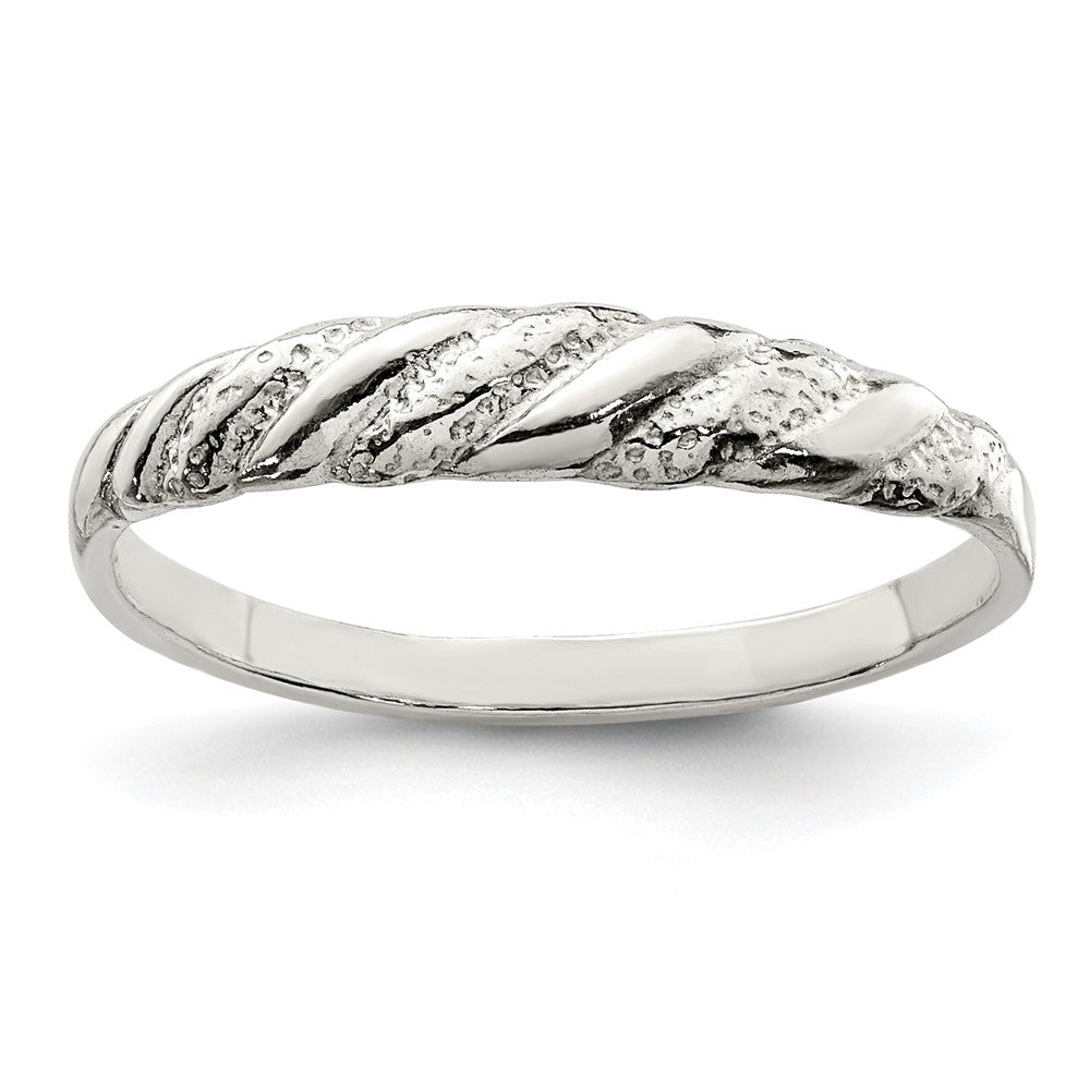 Sterling Silver Diamond Cut Twisted Ring