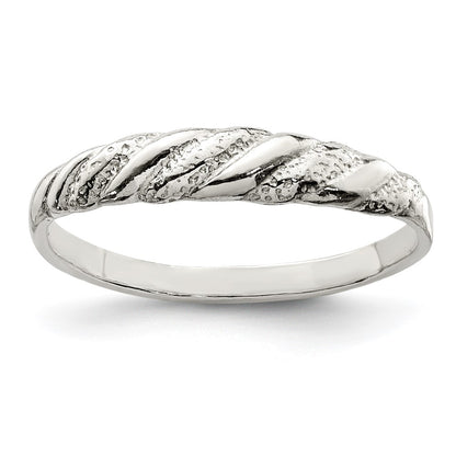 Sterling Silver Diamond Cut Twisted Ring