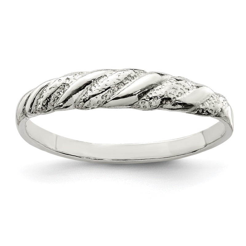 Sterling Silver Diamond Cut Twisted Ring