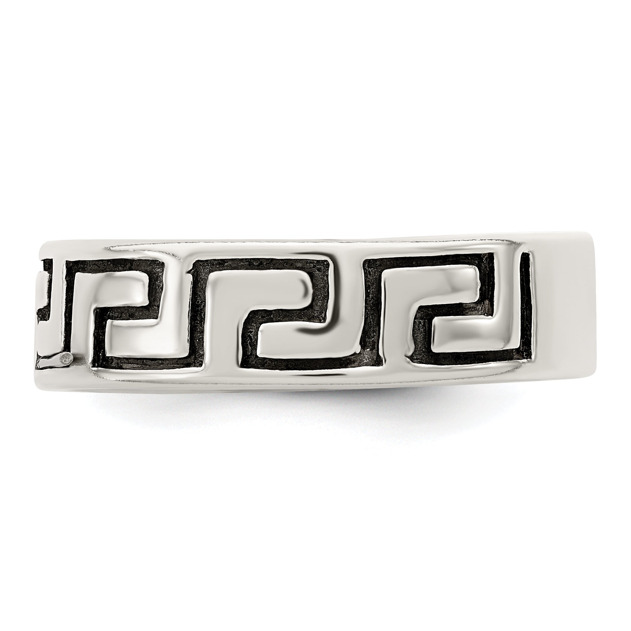 Sterling Silver Antiqued Greek Key Ring
