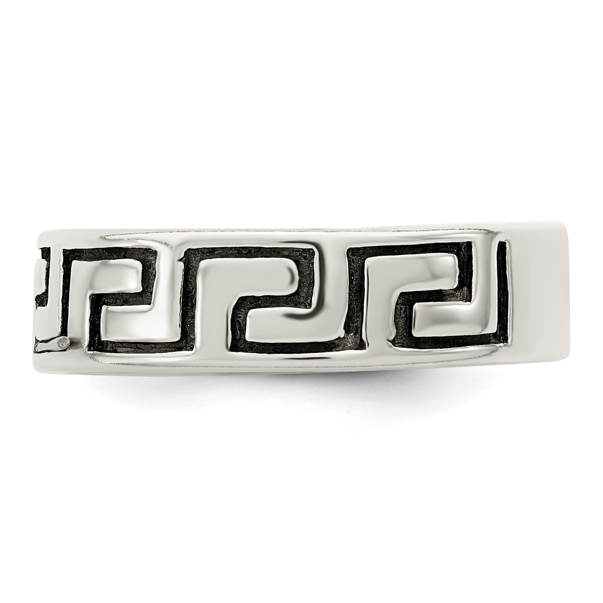 Sterling Silver Antiqued Greek Key Ring