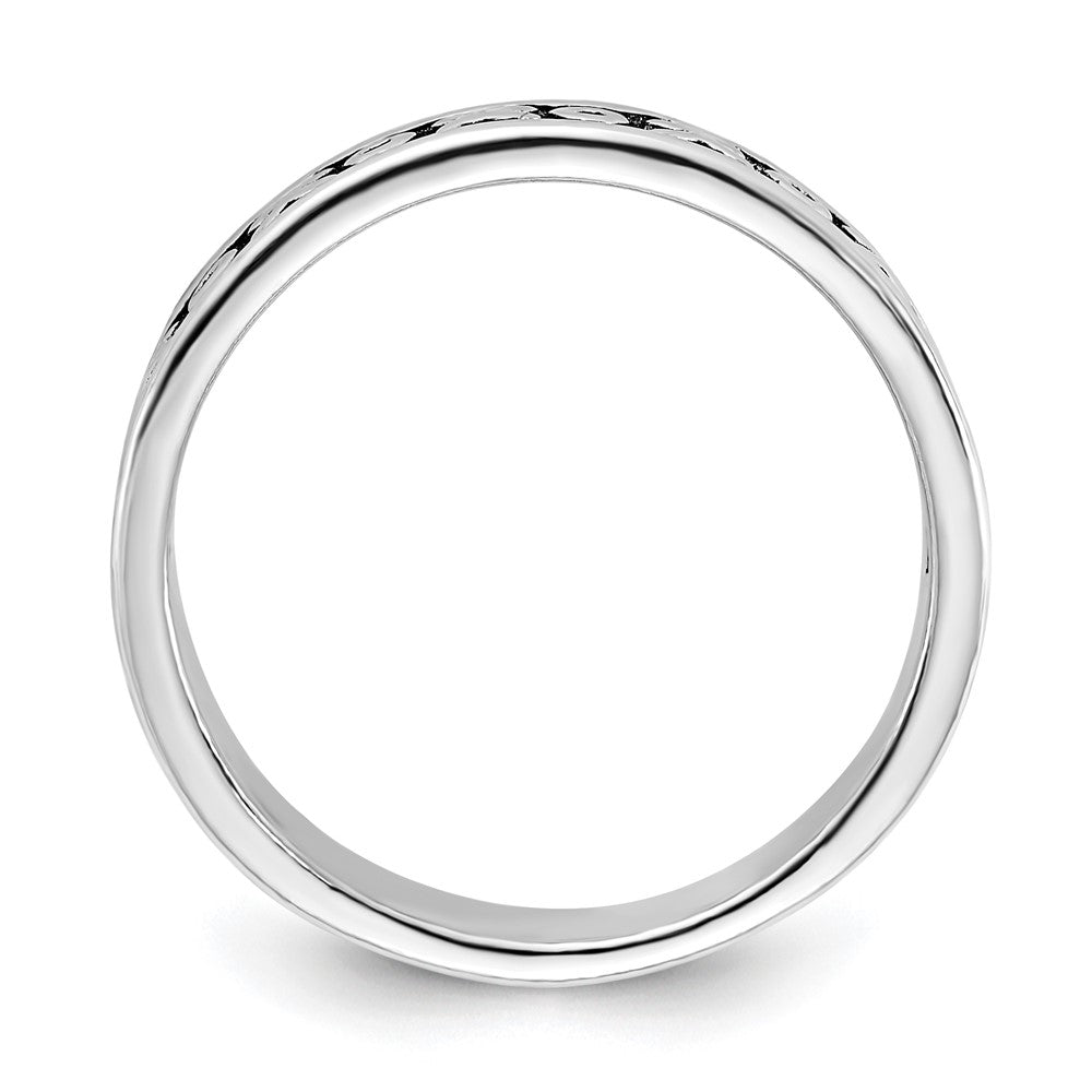Sterling Silver Polished & Antiqued X O Ring