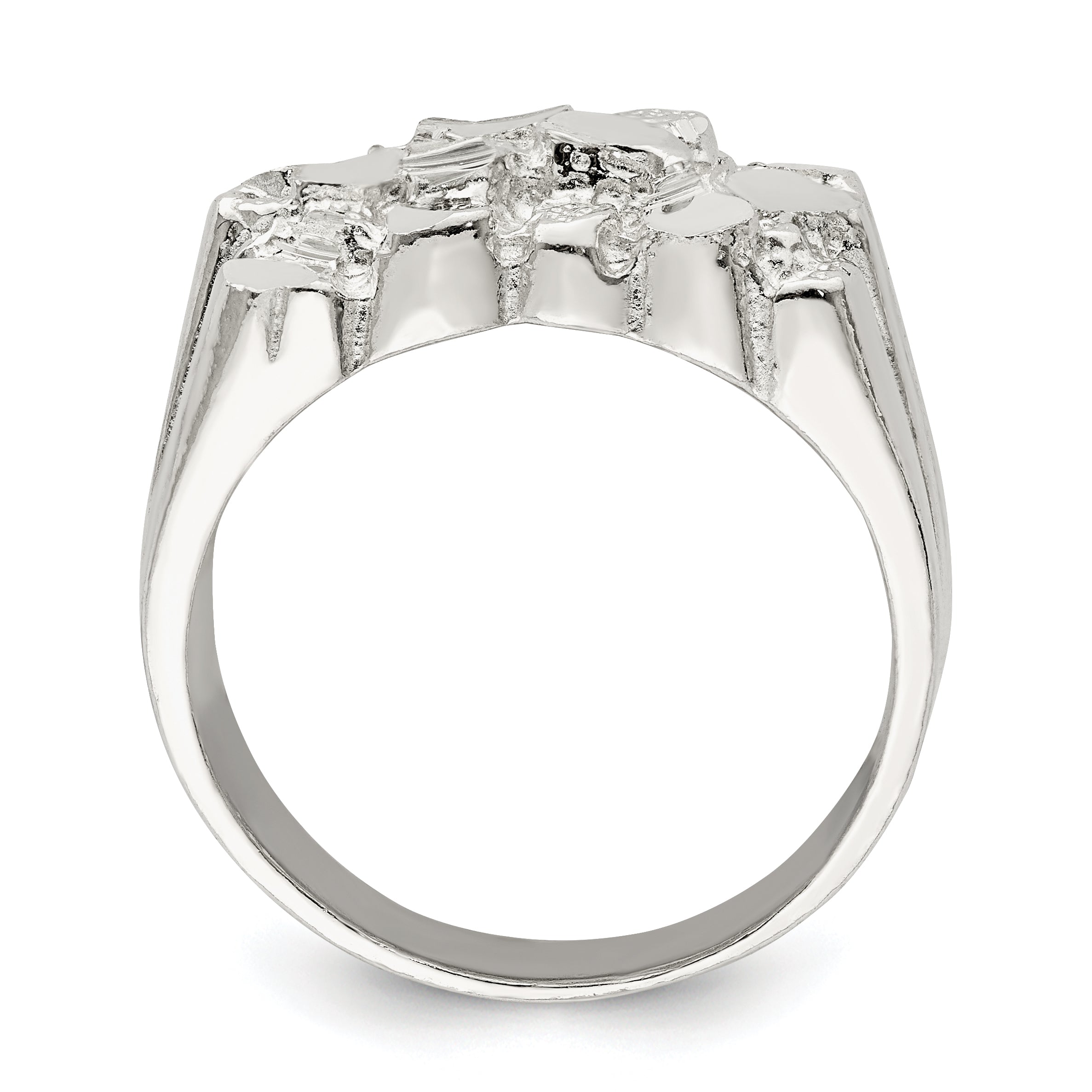 Sterling Silver Men'S Nugget Ring