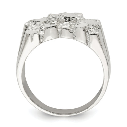 Sterling Silver Men'S Nugget Ring