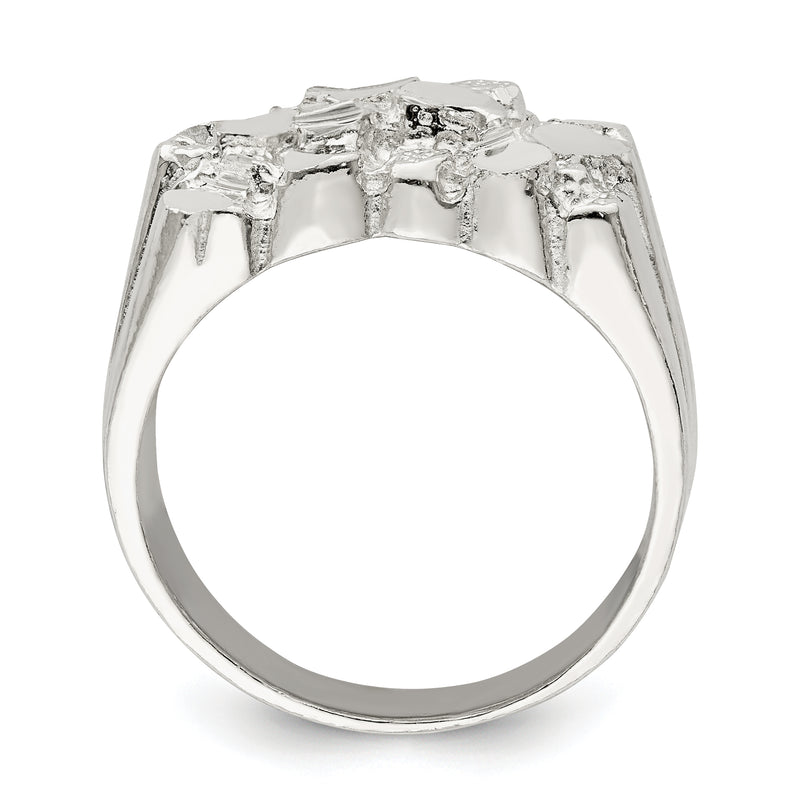 Sterling Silver Men'S Nugget Ring