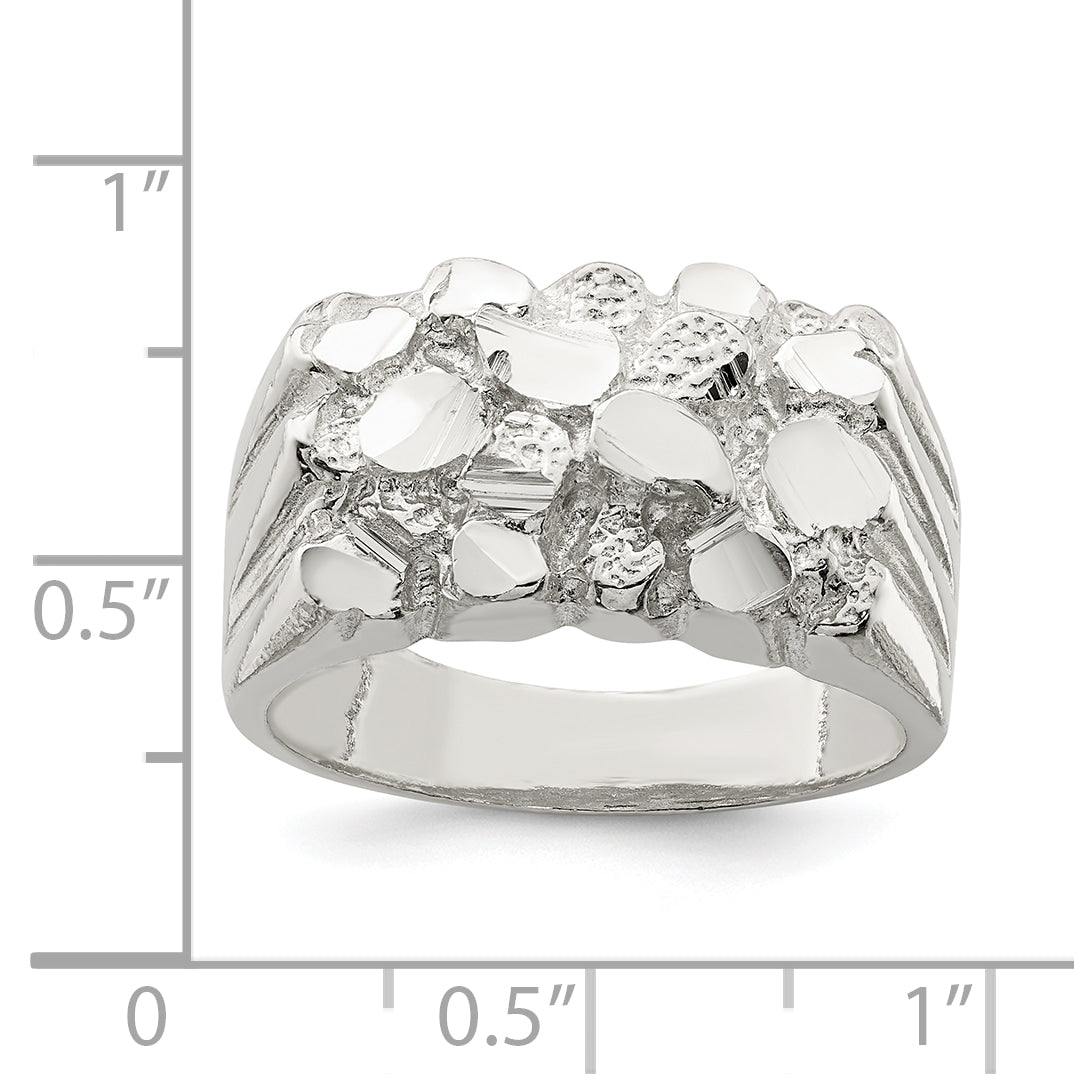 Sterling Silver Men'S Nugget Ring