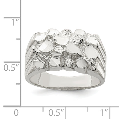 Sterling Silver Men'S Nugget Ring