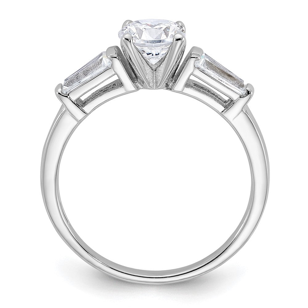 Sterling Silver Rhodium Plated Cz Ring (Size 7 Only)