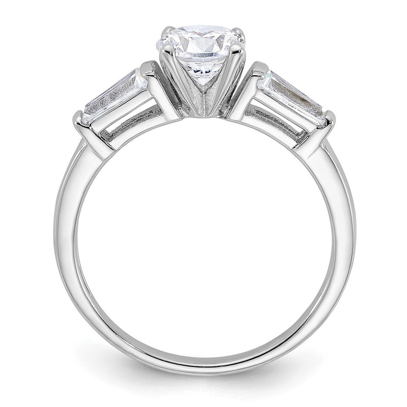 Sterling Silver Rhodium Plated Cz Ring (Size 7 Only)