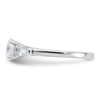 Sterling Silver Rhodium Plated Cz Ring (Size 7 Only)