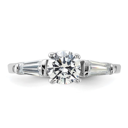 Sterling Silver Rhodium Plated Cz Ring (Size 7 Only)