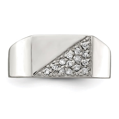 Sterling Silver Rhodium Plated Men'S Cz Fashion Ring