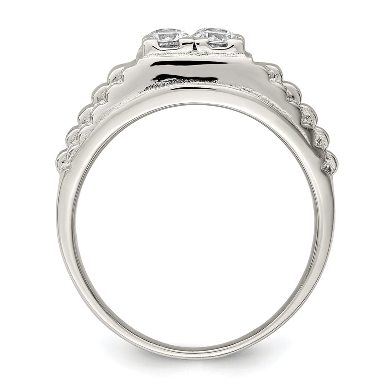 Sterling Silver Rhodium Plated Cz Fashion Ring