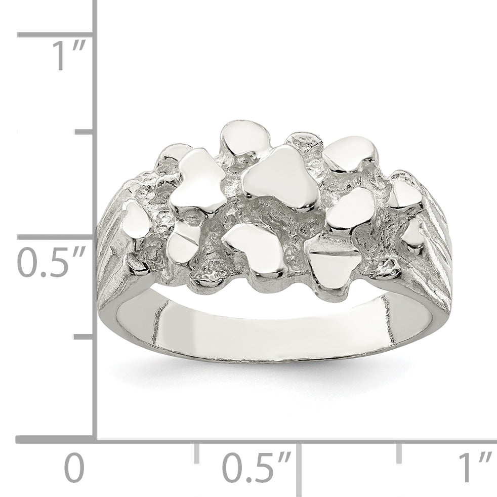 Sterling Silver Men'S Nugget Ring