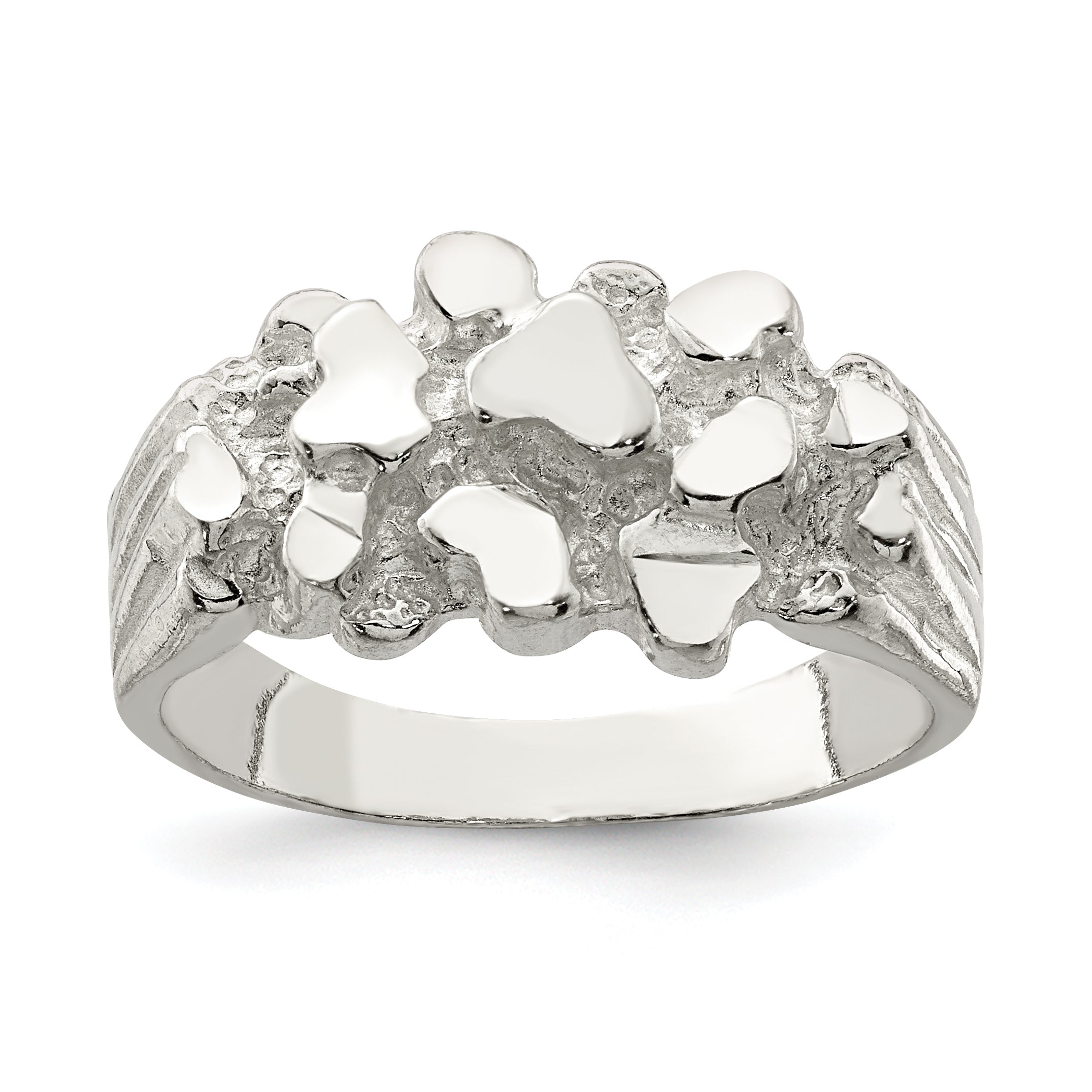 Sterling Silver Men'S Nugget Ring