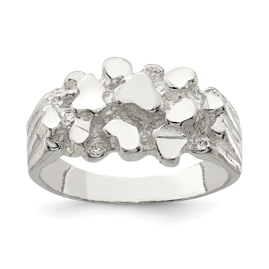 Sterling Silver Men'S Nugget Ring