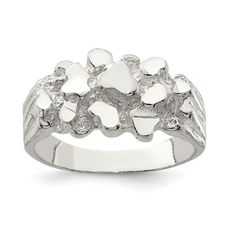 Sterling Silver Men'S Nugget Ring