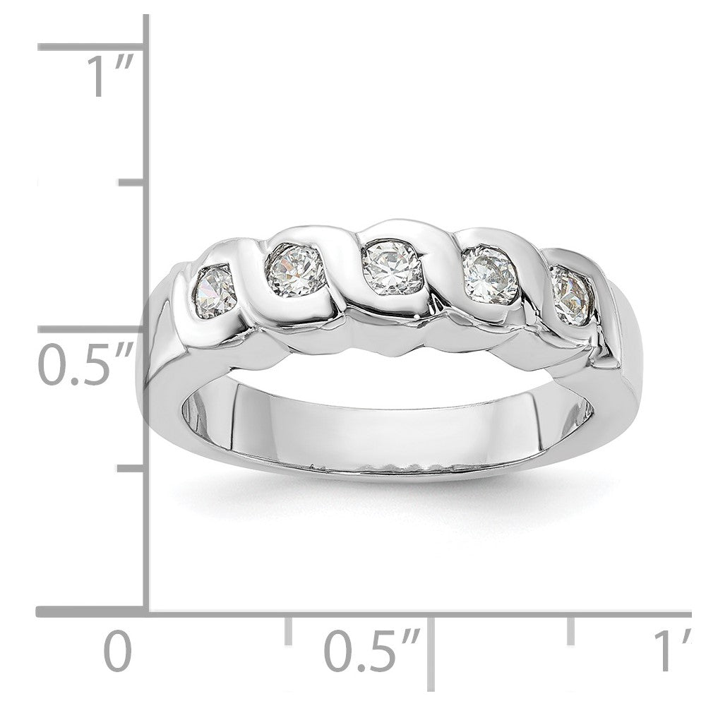 Sterling Silver Cz Ring (Size 8 Only)