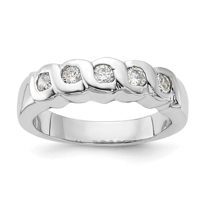 Sterling Silver Cz Ring (Size 8 Only)