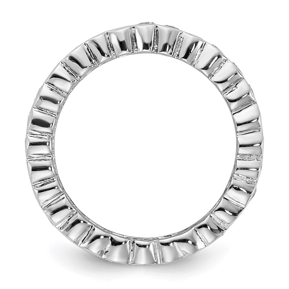 Sterling Silver Cz Double Band Ring (Size 6 Only)