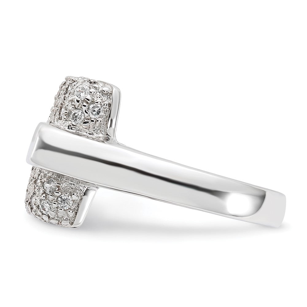 Sterling Silver Pave Cz Square Ring (Size 7 Only)