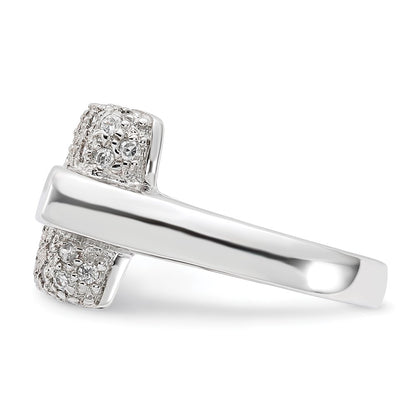 Sterling Silver Pave Cz Square Ring (Size 7 Only)