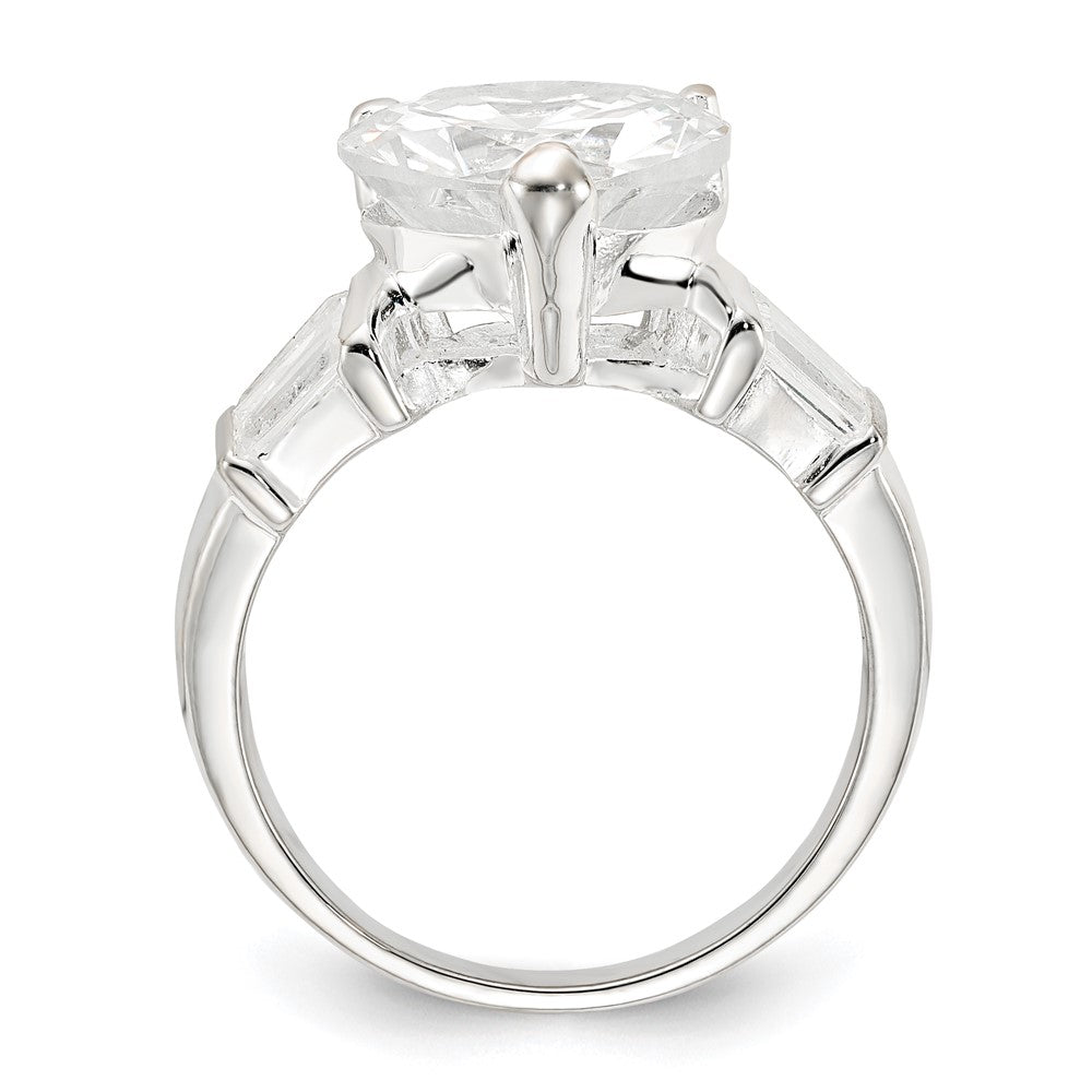 Sterling Silver Cz Heart Ring (Size 7 Only)