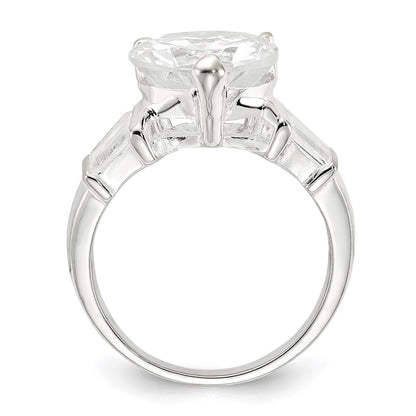 Sterling Silver Cz Heart Ring (Size 7 Only)