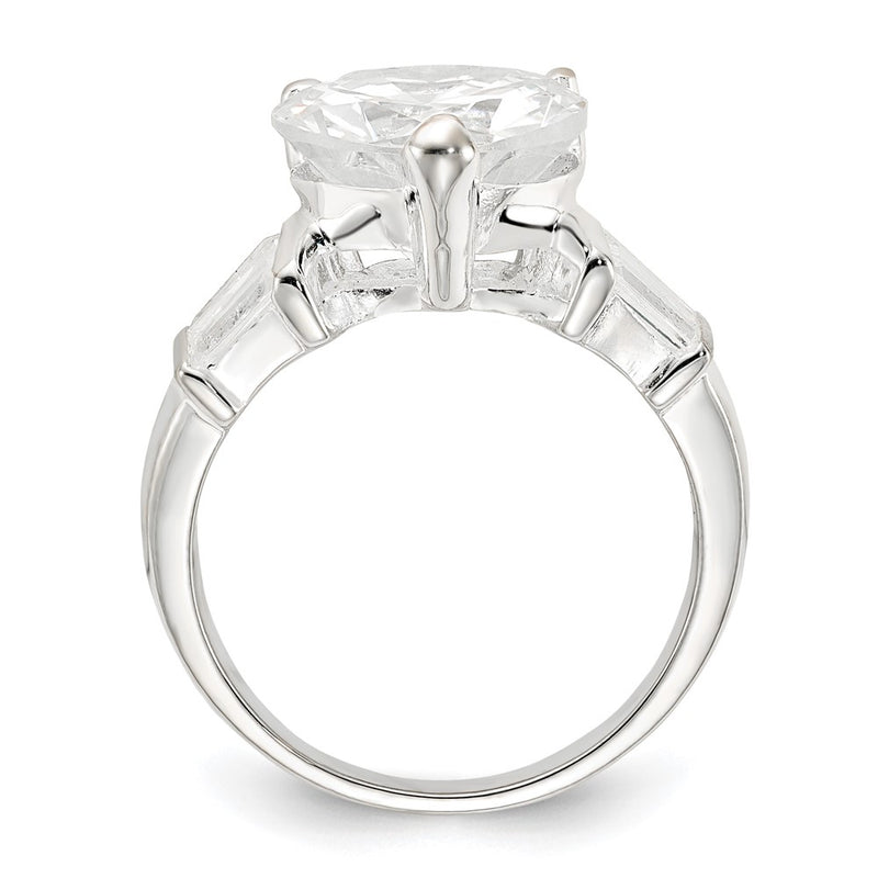 Sterling Silver Cz Heart Ring (Size 7 Only)