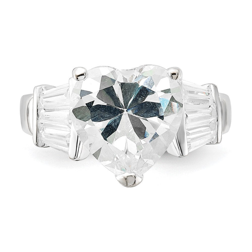 Sterling Silver Cz Heart Ring (Size 7 Only)