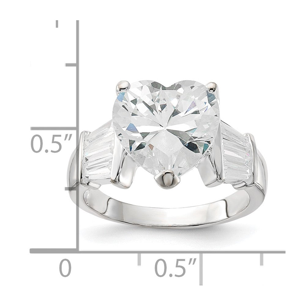Sterling Silver Cz Heart Ring (Size 7 Only)
