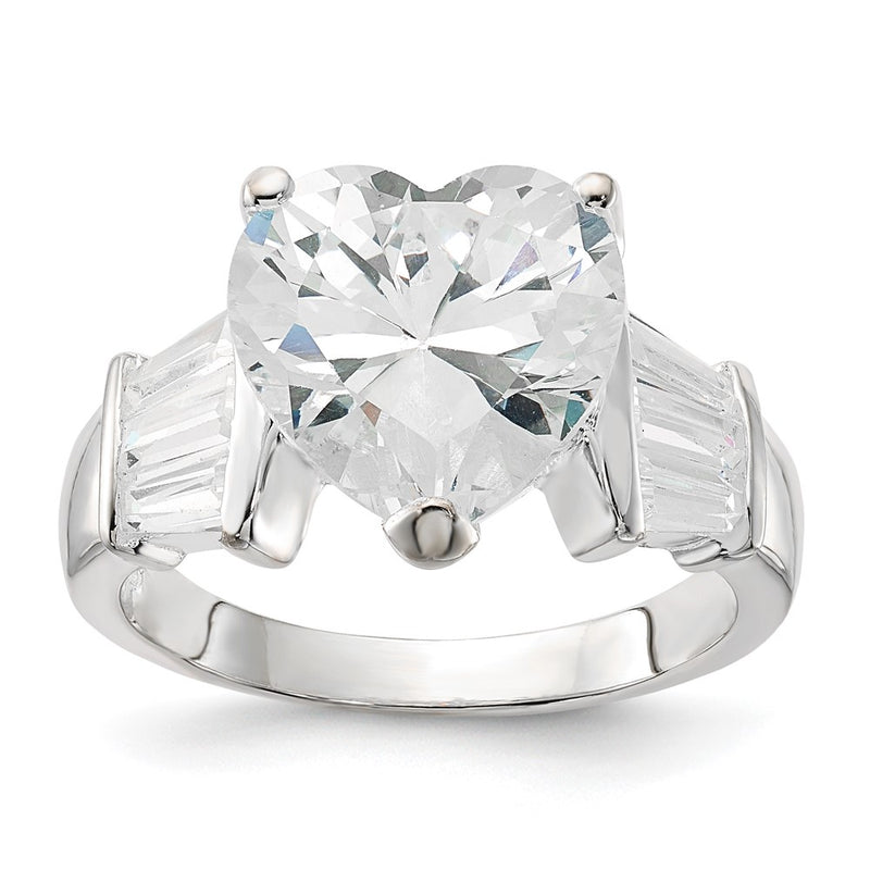 Sterling Silver Cz Heart Ring (Size 7 Only)