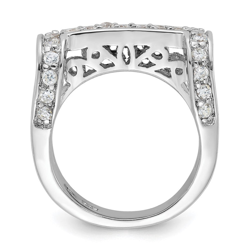 Sterling Silver Fancy Cz Ring