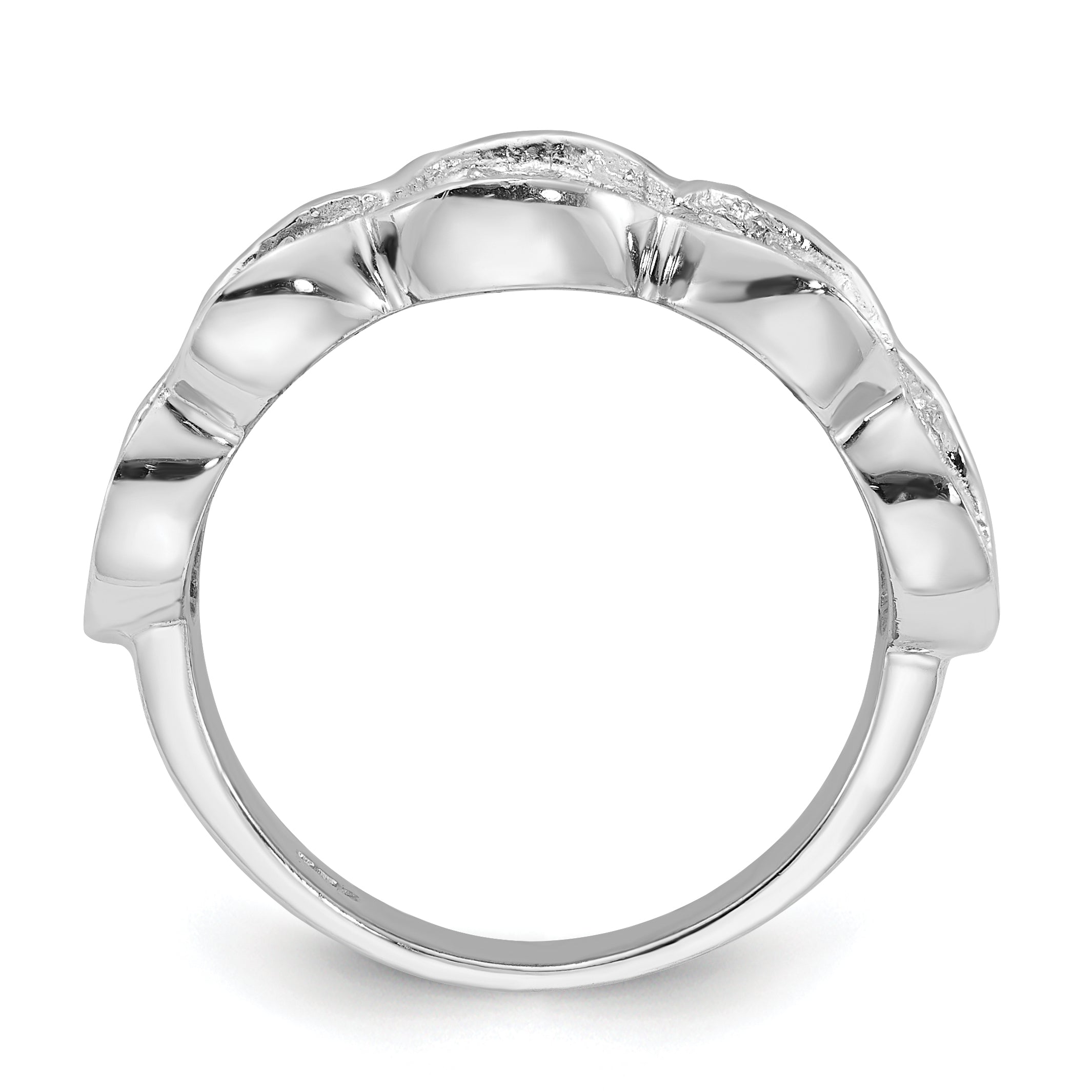 Sterling Silver Fancy Cz Cluster Ring