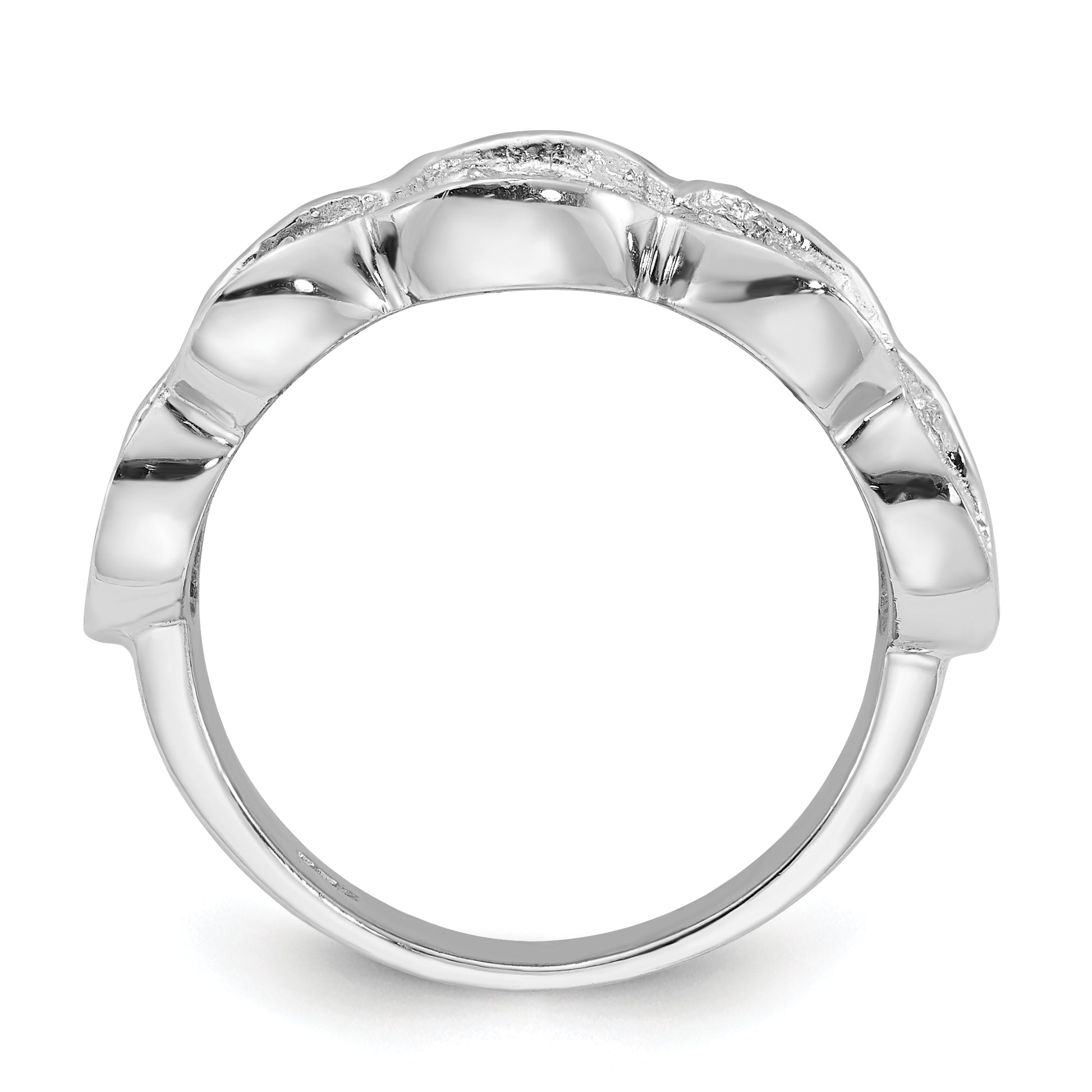 Sterling Silver Fancy Cz Cluster Ring