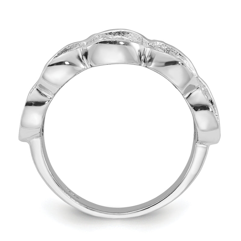 Sterling Silver Fancy Cz Cluster Ring