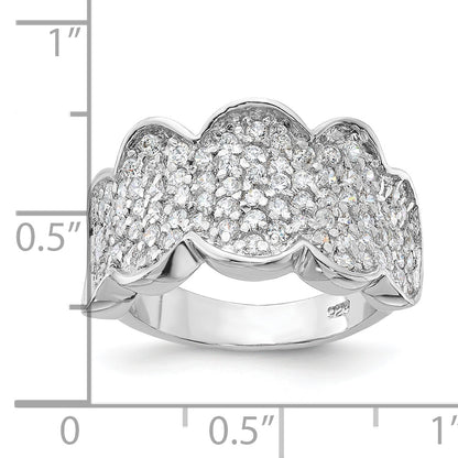 Sterling Silver Fancy Cz Cluster Ring