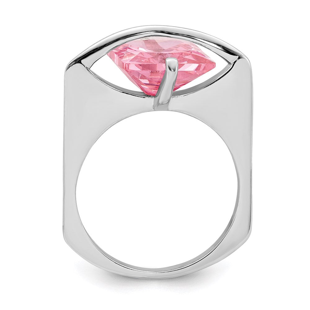 Sterling Silver Pink Cz Ring (Size 6 Only)