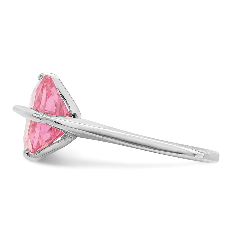 Sterling Silver Pink Cz Ring (Size 6 Only)