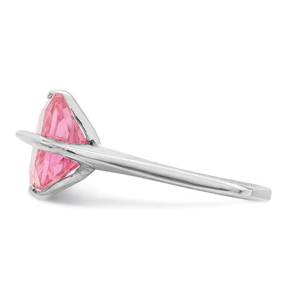 Sterling Silver Pink Cz Ring (Size 6 Only)