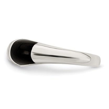 Sterling Silver Onyx & Mother Of Pearl Ring