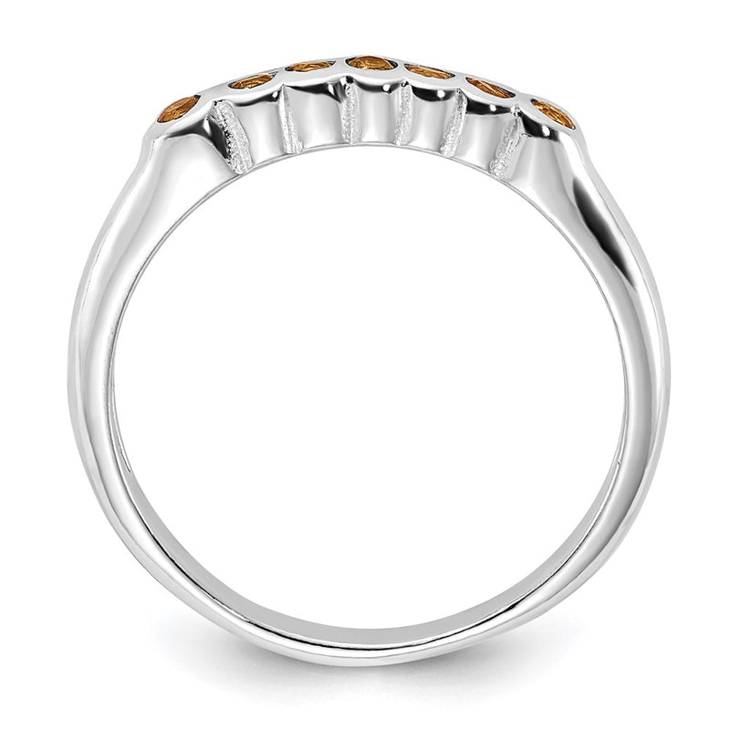 Sterling Silver Polished Yellow Cz Ring (Size 8 Only)