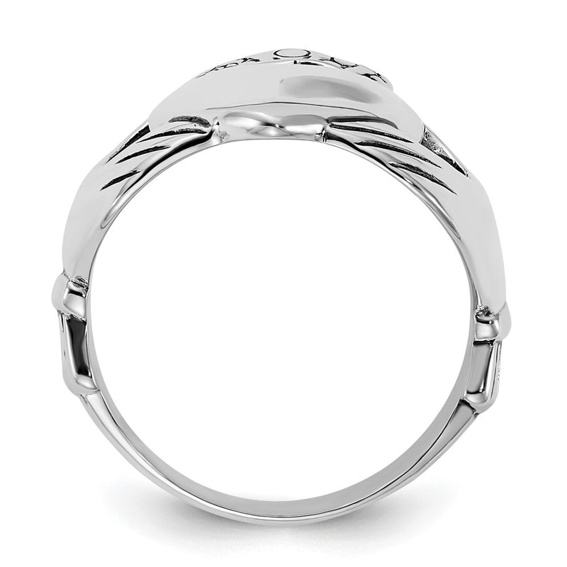 Sterling Silver Polished & Antiqued Claddagh Ring (Size 8 Only)
