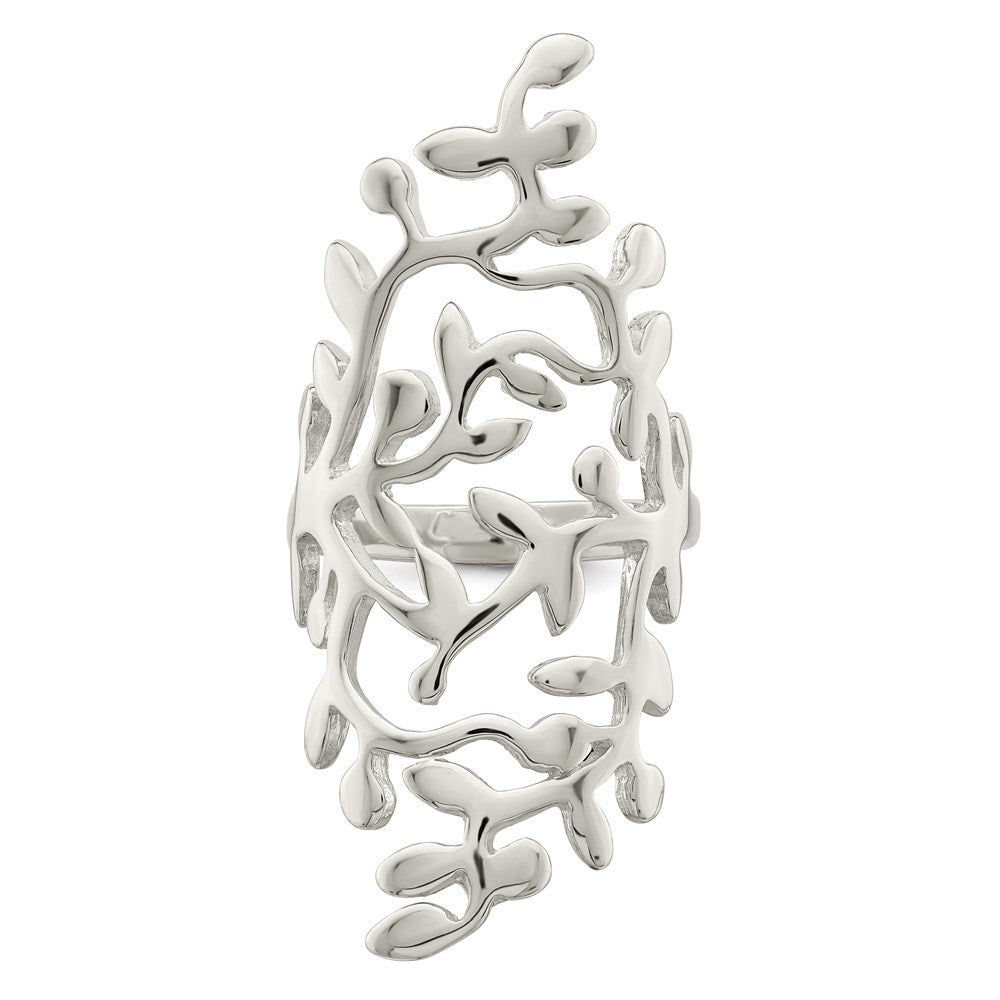 Sterling Silver Spring Tree Full Finger Ring (Size 6 Only)